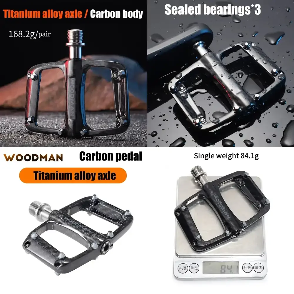 WAP01  Woodman Bikes Pedal Carbon Body Folding Bicycle Pedal Titanium Alloy Axle Weight 168g/pair Sealed Bearings BIke parts