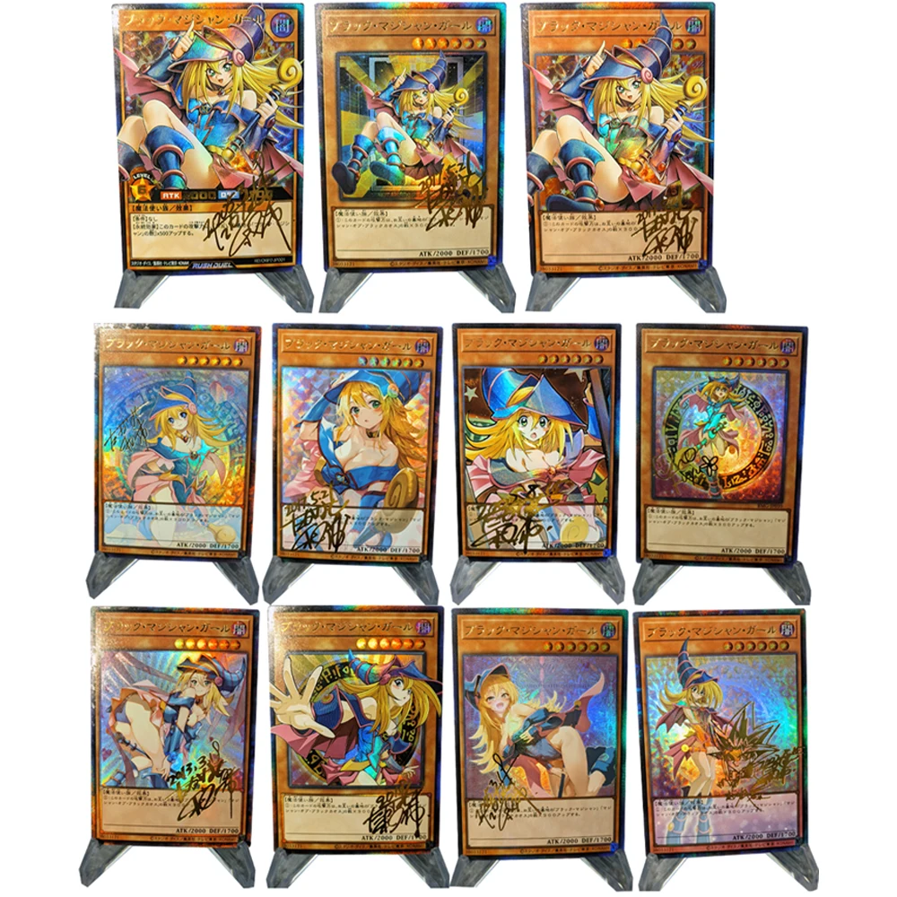 3Pcs/set Anime Yu Gi Oh! Black Magician Girl Collection Card Signature Card Refractive Color Flash Bronzing Kid Gifts 59*86mm