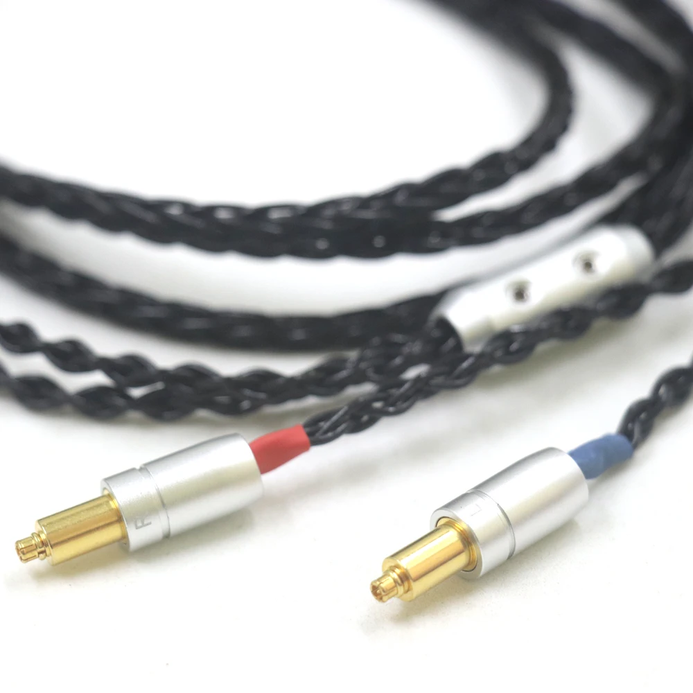 銀メッキのイヤホンのアップグレードケーブル,8コア,hfi 2.5 3.5mm,xlr,shure srh1540 srh1840 srh1440,ヘッドフォンケーブル