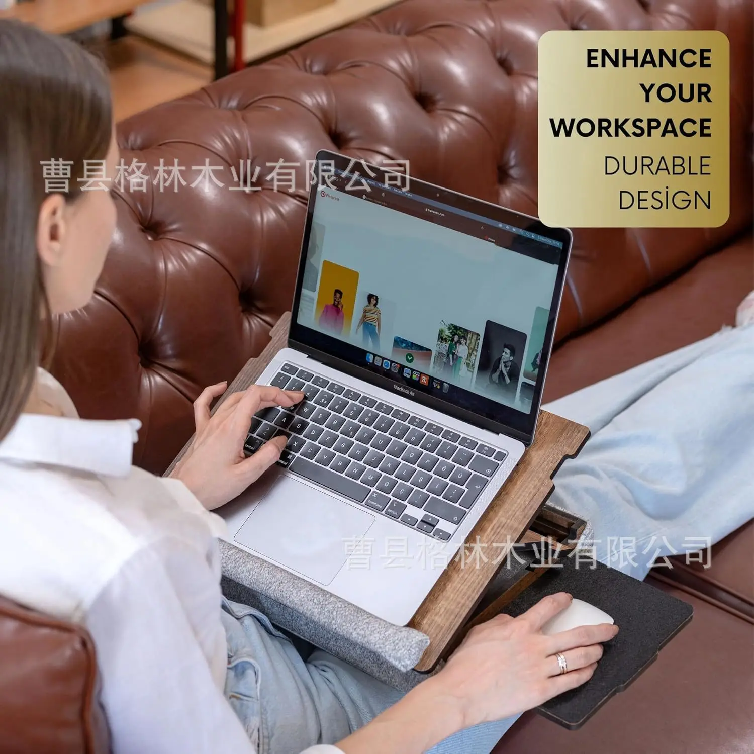 Foldable Wooden Laptop Lap Desk Mouse Platform Storage Box Portable Multi-Use Adjustable Notebook Work Table Bed Sofa Travel