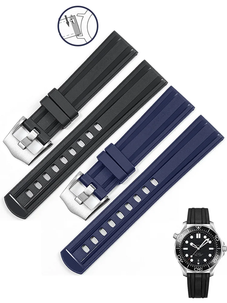 

Waterproof rubber strap replacement Haima 300 Ocean Universe Super Power silicone strap quick detachable for men's 20 22mm