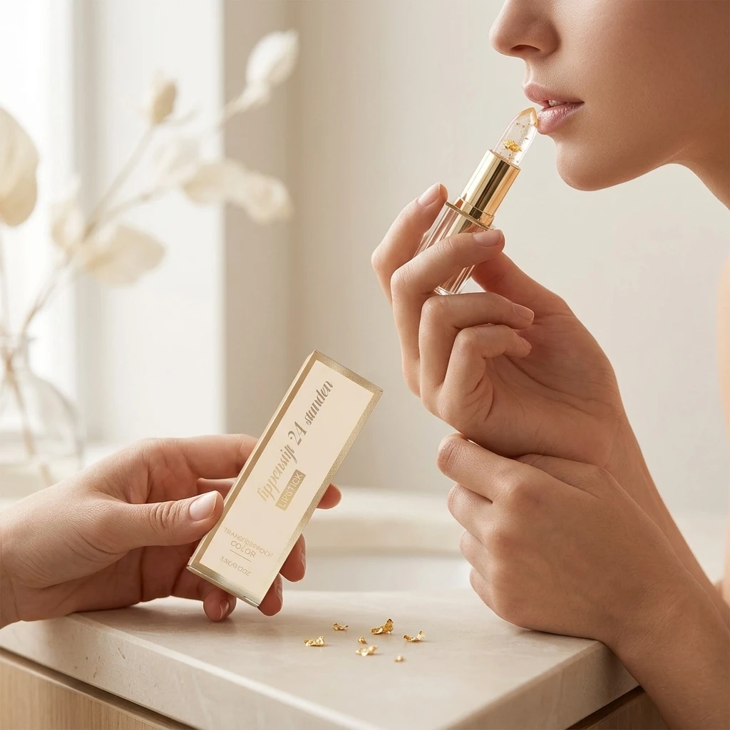 Gold Foil Color Changing Lipstick Fade Lip Line improve Plumpness Moisturizing Lip Perfect Daily Makeup Hyaluronic Acid Lip Balm