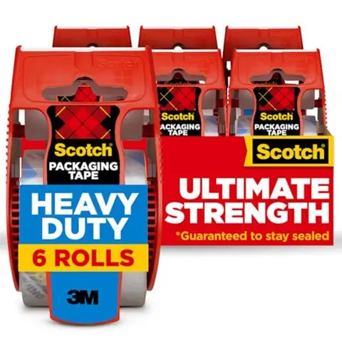 Heavy Duty Shipping Packing Tape Clear Packing Tape for Moving Boxes and Packaging Supplies 1.88 in. x 22.2 yd. 6 Roll Dispense