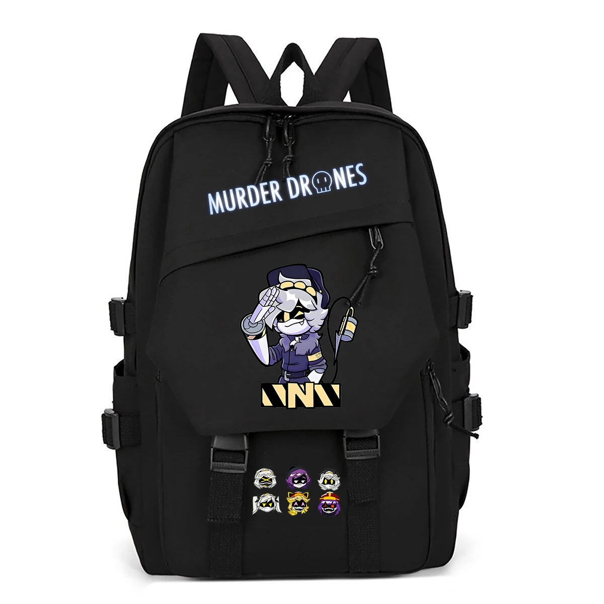 

N Murder Drones Cartoon Print Backpack Large Capacity Men Women Laptop Bag Outdoor Travel Backpack Students Teenager Schoolbag
