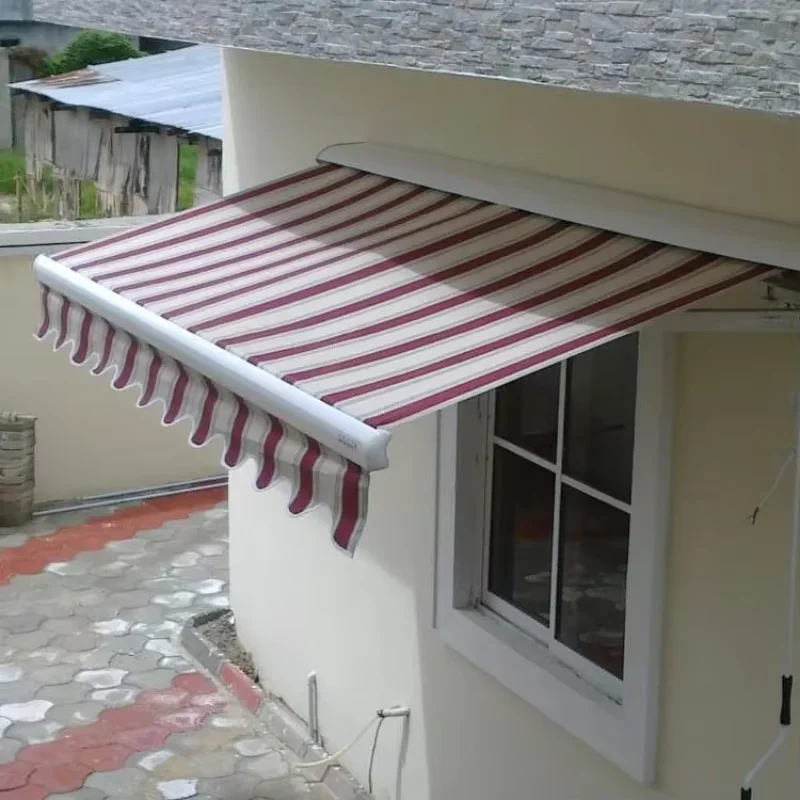Modern Outdoor Patio Sun Shade Awning Half Cassette Canopy Waterproof Aluminum Alloy Heavy Duty Retractable Awning