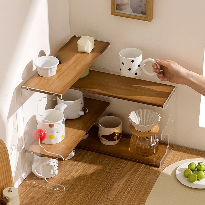 Cup Storage Shelf Desktop Cup Holder Tea Set Locker Multi-layer Household