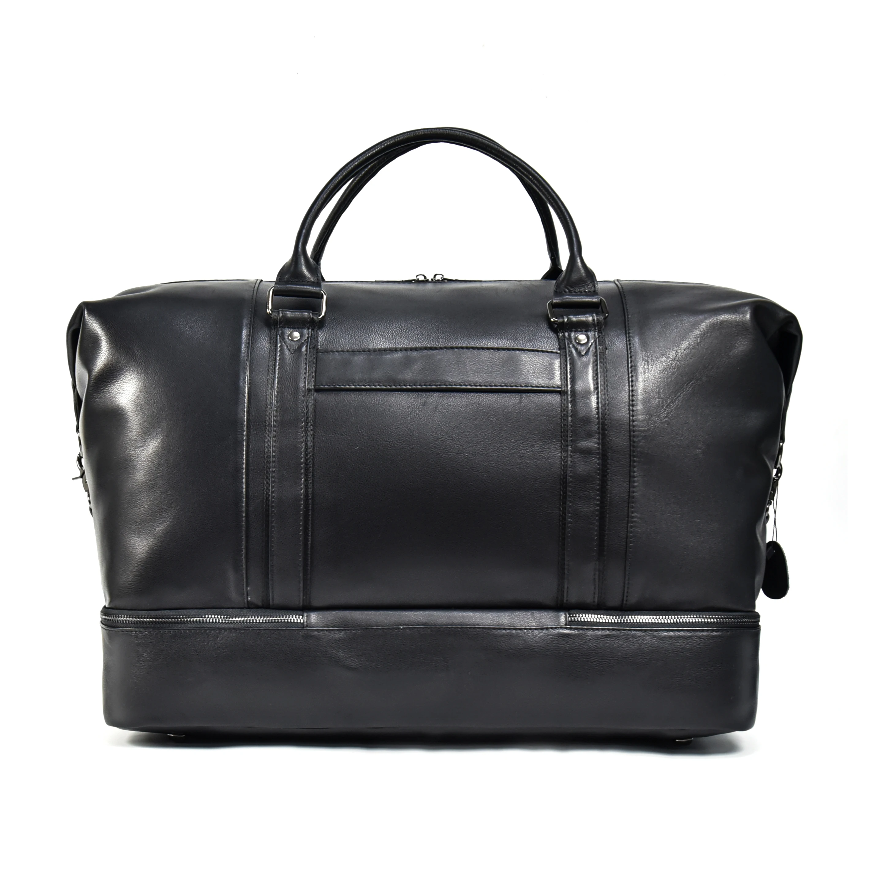 Imagem -04 - Luufan Hight Qualidade Couro Genuíno Bolsa de Viagem dos Homens Preto Feminino Duffle Bolsa de Viagem Grande Bolsa de Duffle Macio Levar em Bolsas de Bagagem