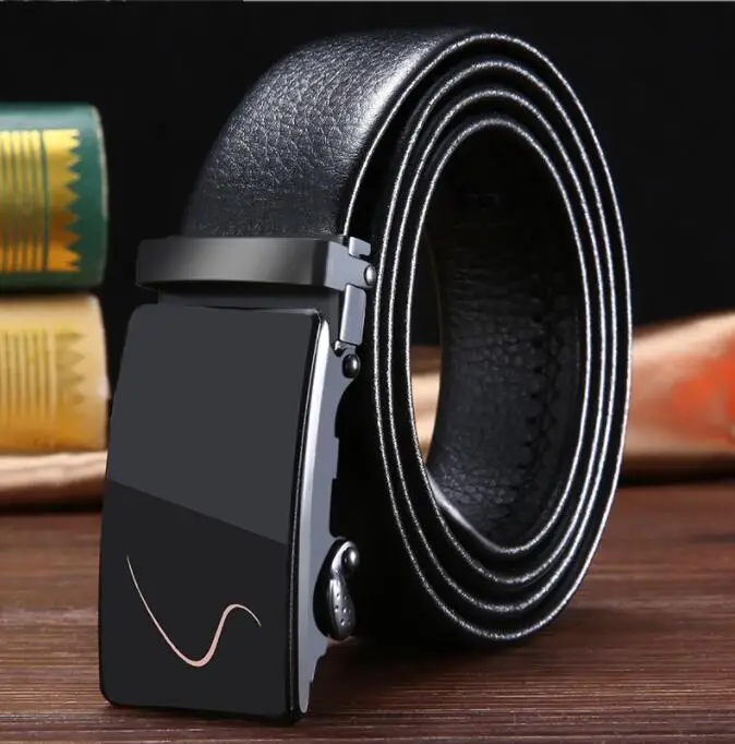 male belt automatic buckle belts Designer Genuine Leather Male Belt Automatic Buckle Belt Top Quality Girdle Belts For Suit