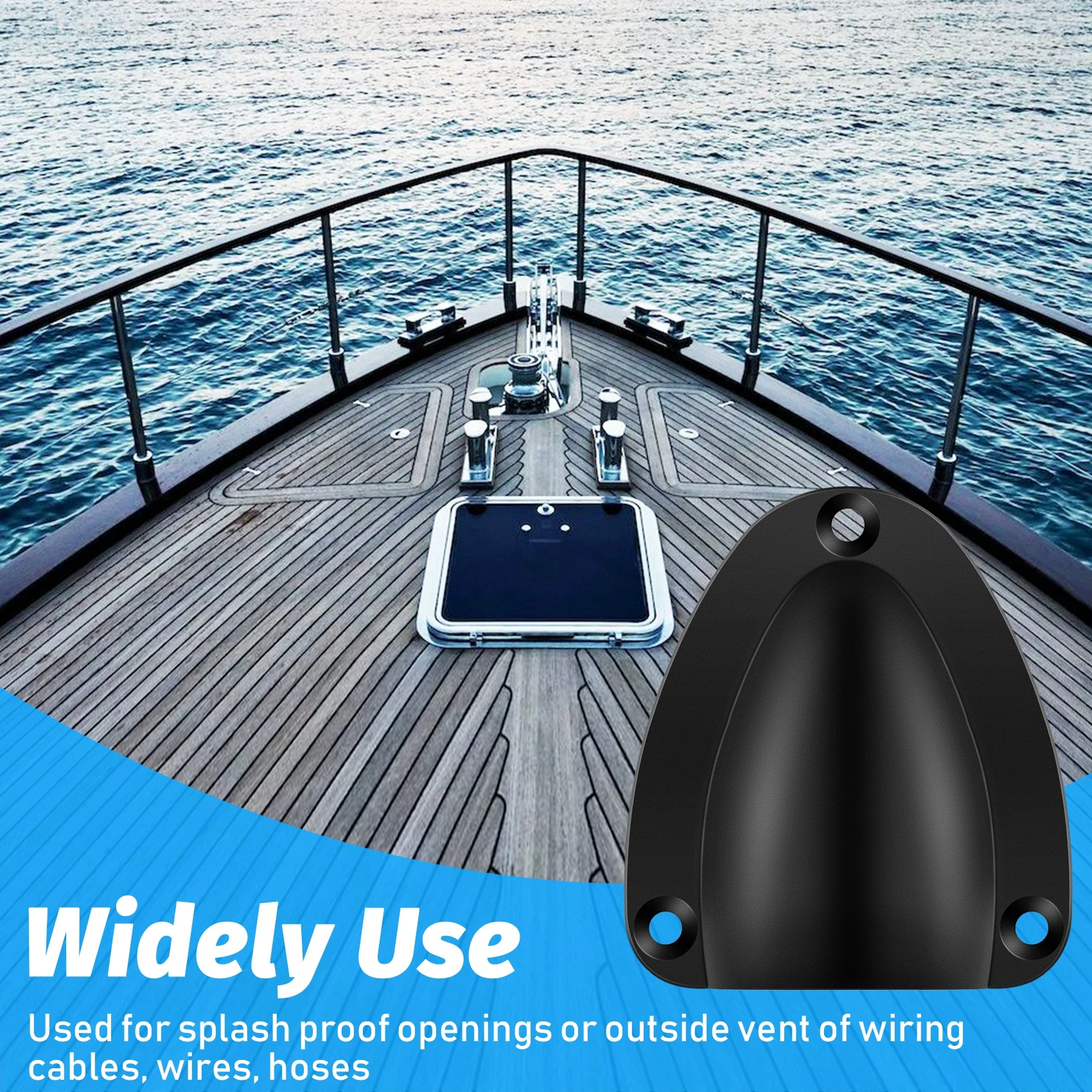 4 Pcs Nylon 2.5Inch Marine Wire Cable Vent Cover, Clamshell Vent for Boat,Smooth Edge Thickness 1/8Inch,Wire Vent Cover G