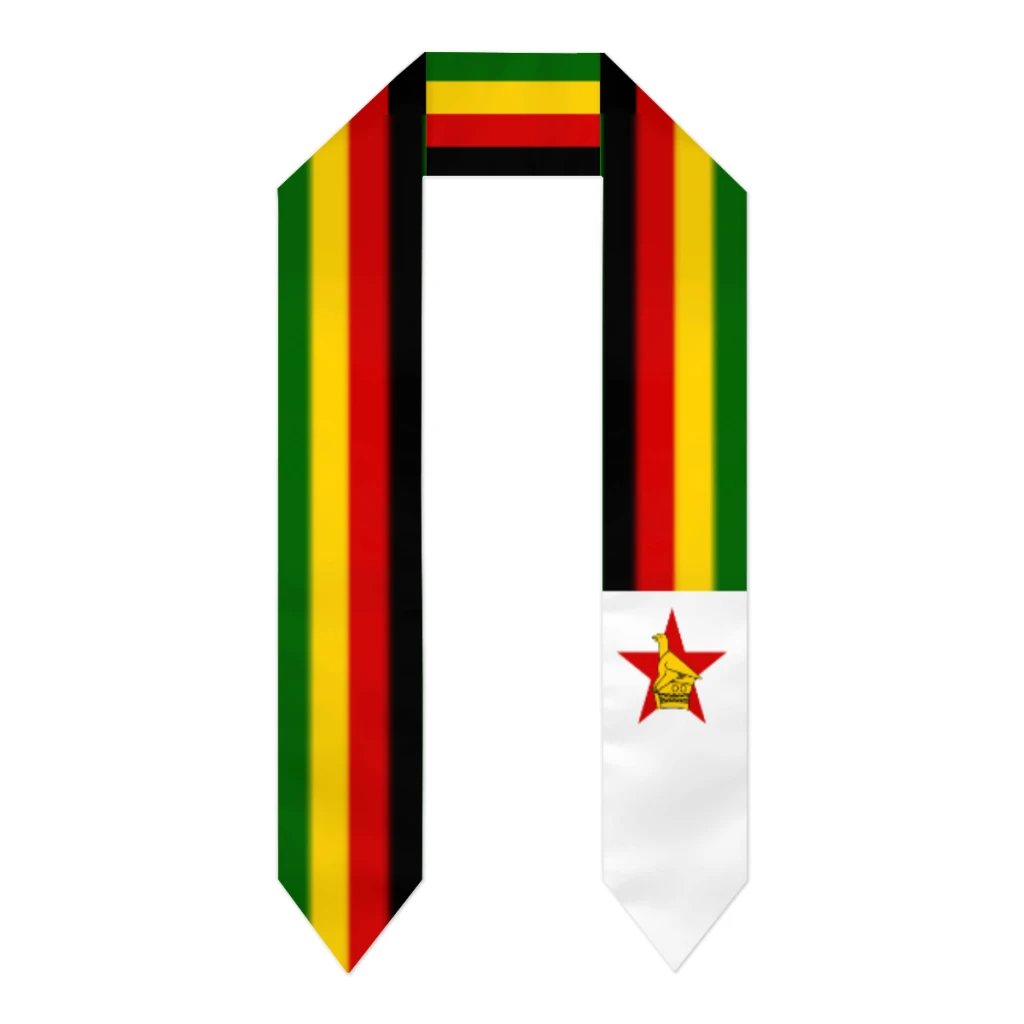 Zimbabwe Flag Thick Graduation Sash Stole Scarf Double Sided Honor Stole For Graduation Students Class Of 2024