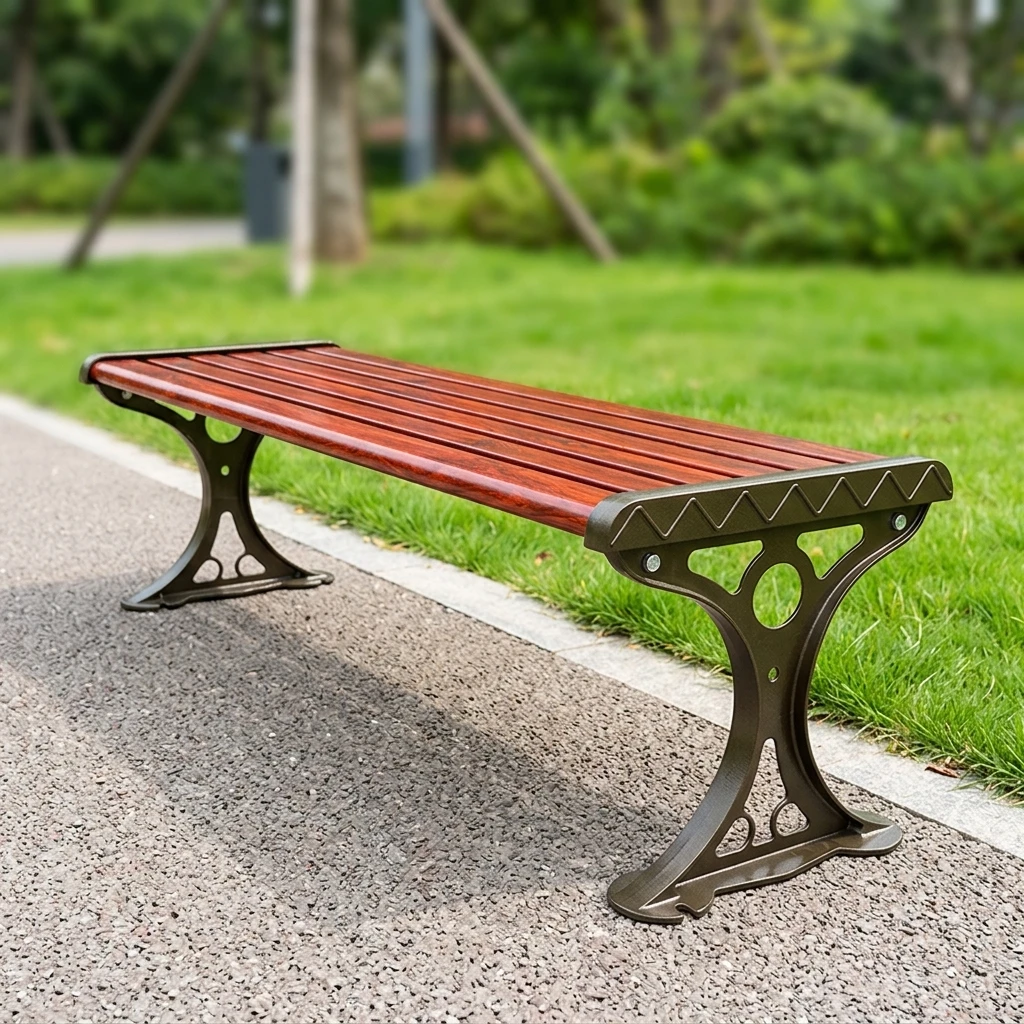 Custom Outdoor Park Bench Commercial Public Seating Metal Garden Bench Street Furniture for Parks Schools Plaza