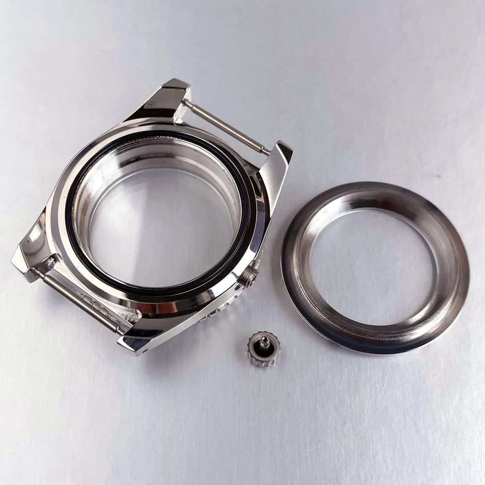 20ATM مقاوم للماء 40 مللي متر ساعة حافظة الياقوت ل 62MAS الغوص الرجال الساعات صالح NH35 NH34 NH36 NH38 ETA2824 PT5000 الزجاج الخلفي 120 انقر