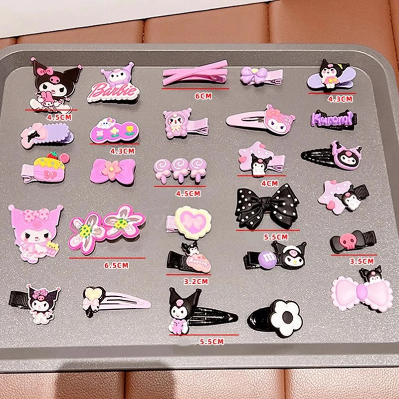 14pcs Sanrio Kuromi Cute Hairclip Headwear For Girls Anime Cartoon Fashion Hairpin Hair Accessories Kids Birthday Xmas Gift