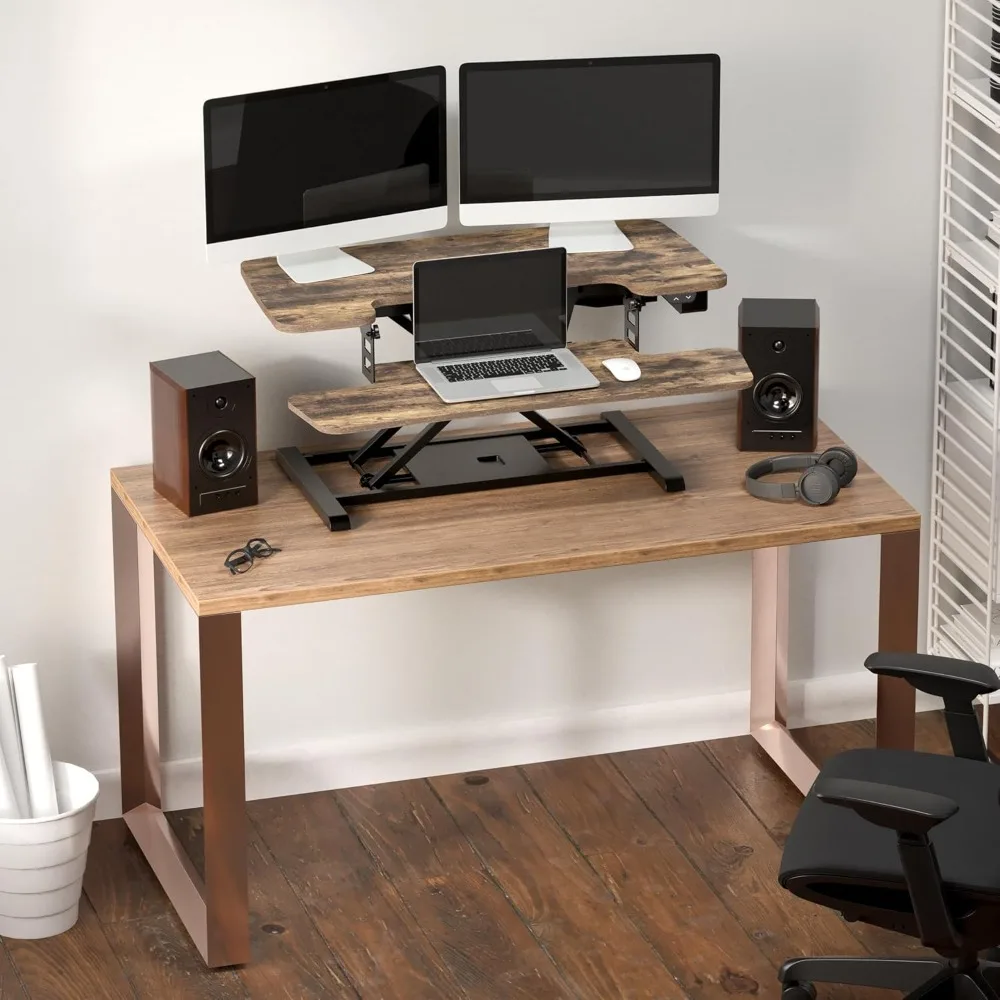 Electric Height Adjustable Desk Converter, Motorized Riser for Computer Monitors, Laptop Workstation, Desk Space Saver