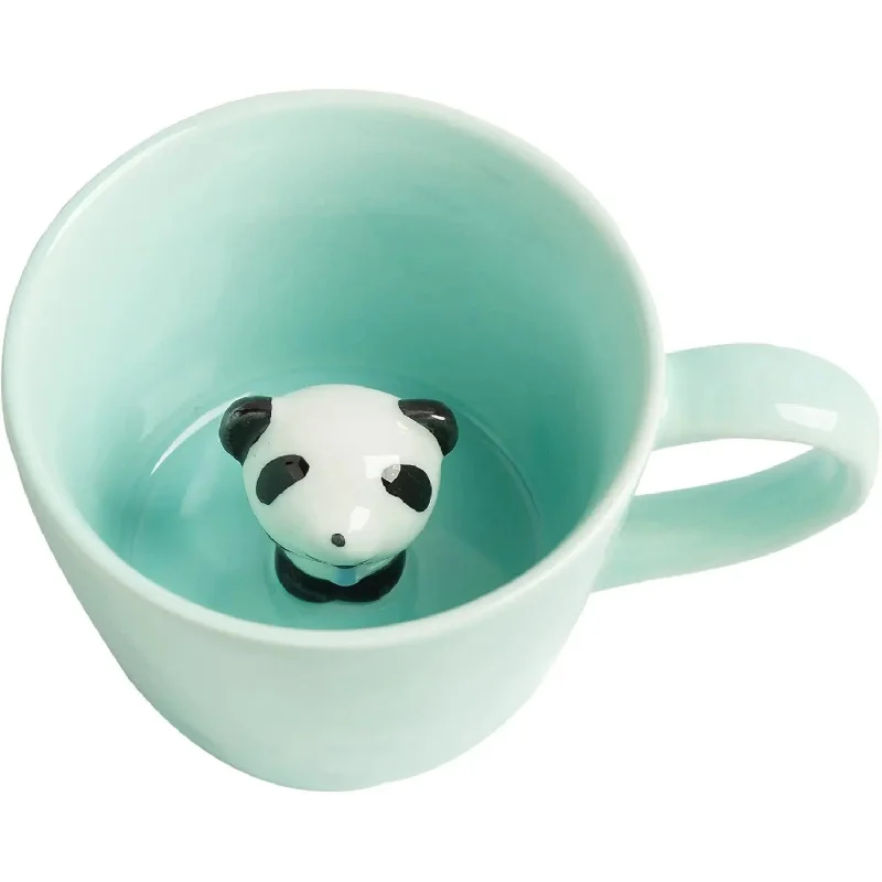 

Panda ceramic cup hidden 3D animal cup, cute cartoon handmade statue, holiday and birthday gifts for coffee and tea enthusiasts
