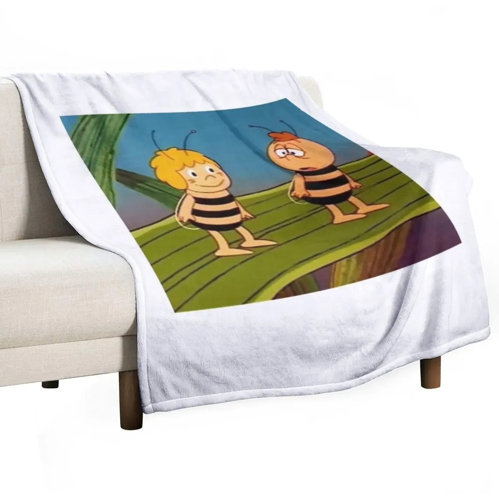 

Maya the bee Throw Blanket Furry Thermals For Travel bed plaid Blankets