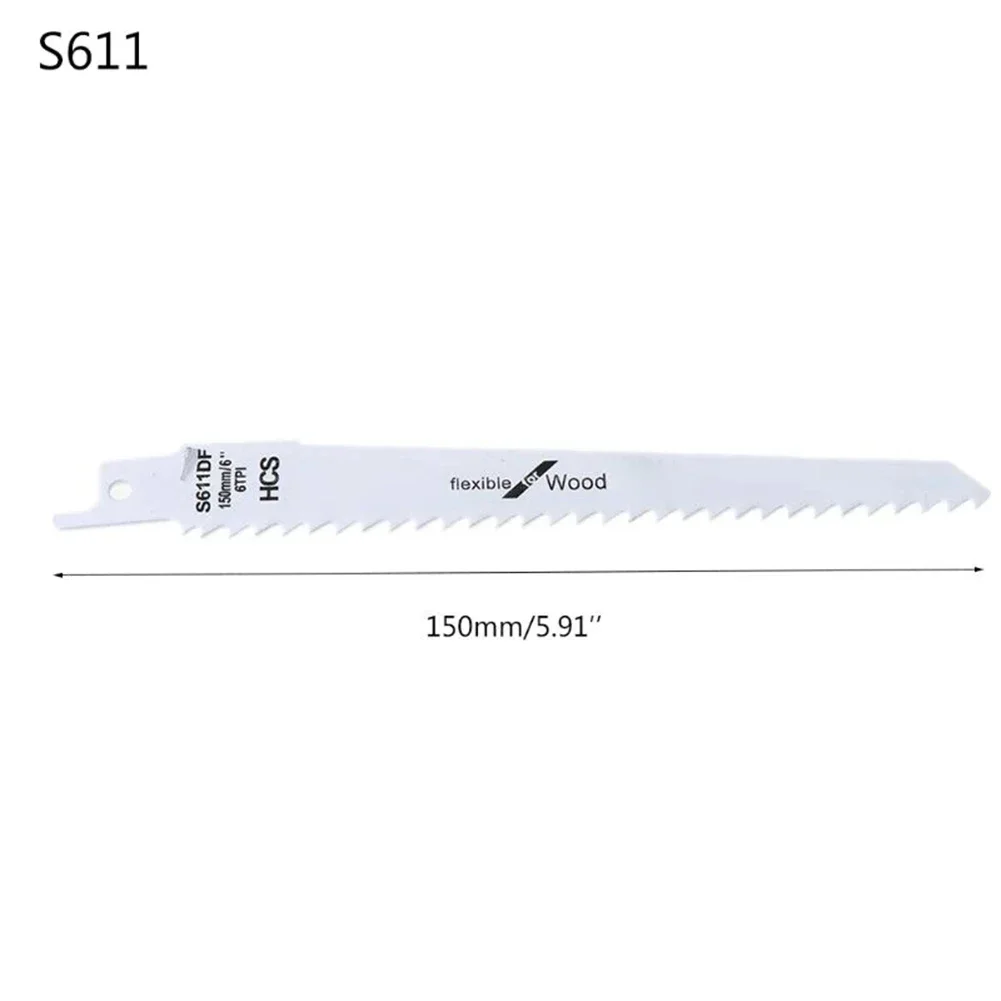 1PCS S611DF 150mm HCS Reciprocating Saw Blade Jigsaw Blade Wood Plastic Metal Cutting High Carbon Hacksaw Blade