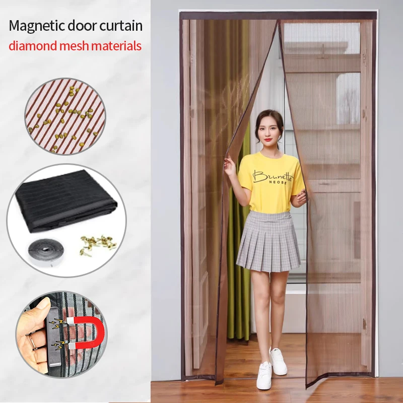 

Custom Size Magnetic mosquito net door door curtain mosquito door screen automatically turn off the invisible mesh mosquito nets