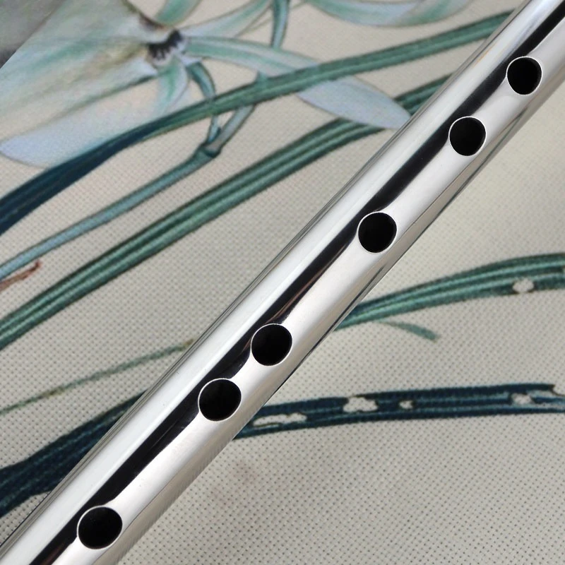 Stainless Steel Flute Professional Transverse Flutes Adult Beginner Performance Fife Portable Thickened Musical Wind Instruments