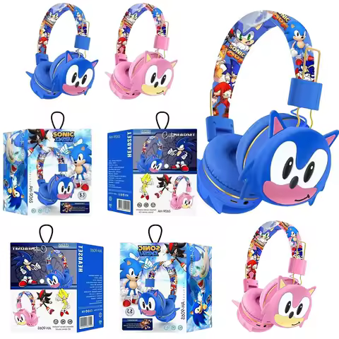 Sonic The Hedgehog Children Wireless Bluetooth Earphones Anime Characters Male Female Game Headwear Wireless Bluetooth Earphones