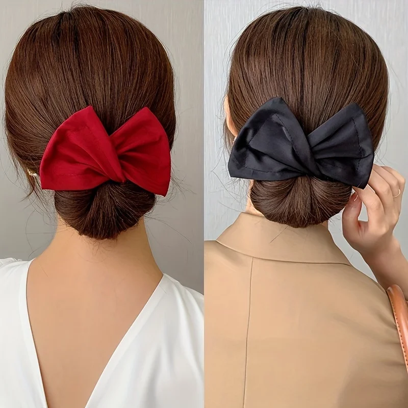 1Pcs Satin Large Butterfly Tie Hair Clip Versatile Hair Tie Hair Accessories for Women Daily Commuting Dating Styling Decoration