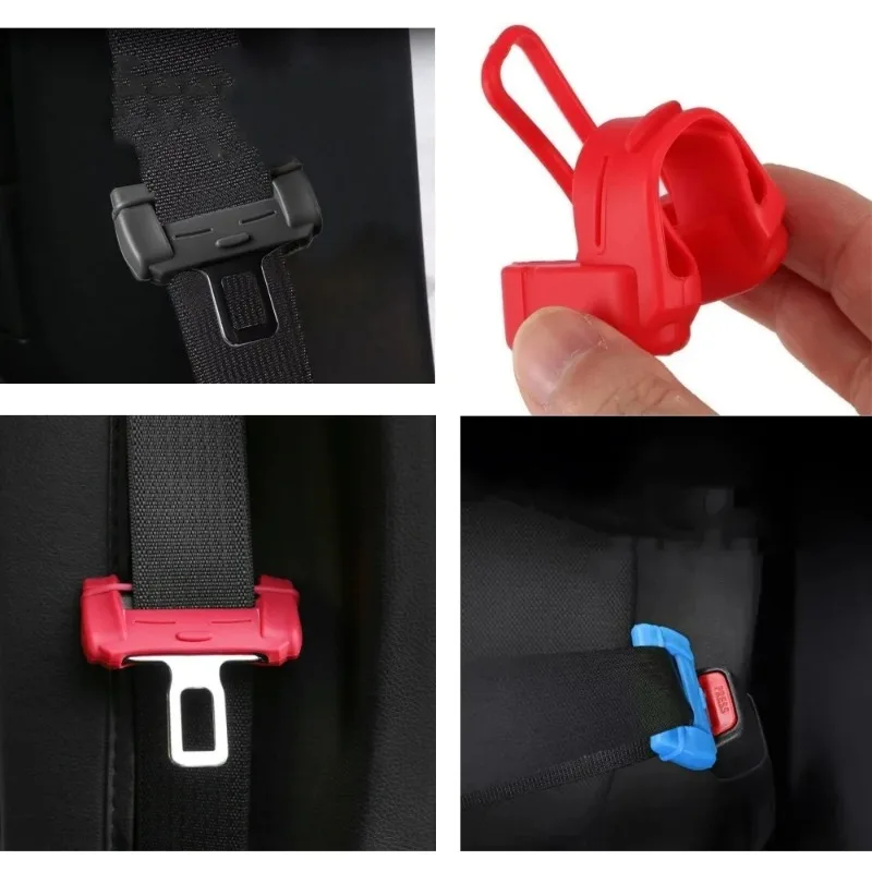 2pcs Car Seat Belt Clip Silicone Protective Cover Holder, Scratch Resistant and Dust-proof Interior Protection Cover - view 5
