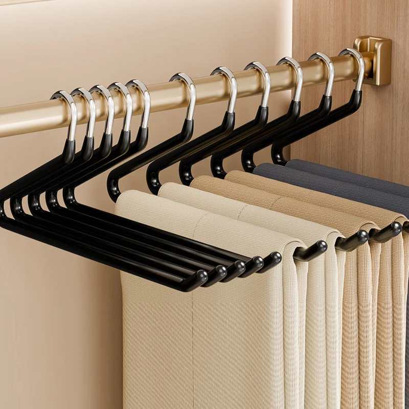 

10-Piece Goose-Type Plastic Hanger with Telescopic Z-Design for Multi-Layer Clothing Storage