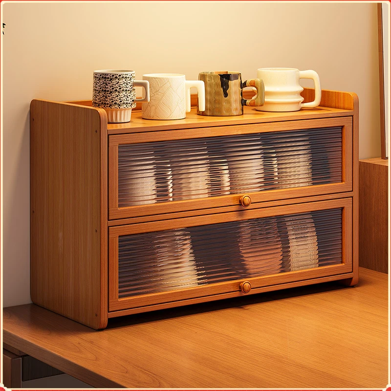 high-transparent-pet-dustproof-cup-storage-cabinet-detachable-dividers-anti-slip-base-tabletop-coffee-mug-teaware-holder