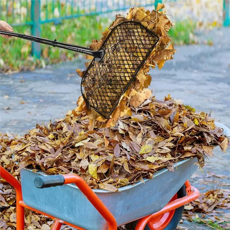 [NEWA76K!】 Leaf Collector For Gardening, Leaf And Grass Picker Upper, Leaf Grabber Rake With Long Handle, Metal Leaves Rakes