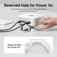 Hagibis USB C Hub with M.2 SSD Enclosure for Mac Mini M4/M4 Pro Stand Type-C Docking Station SSD Case USB3.2 Gen2 SD4.0 TF4.0 3