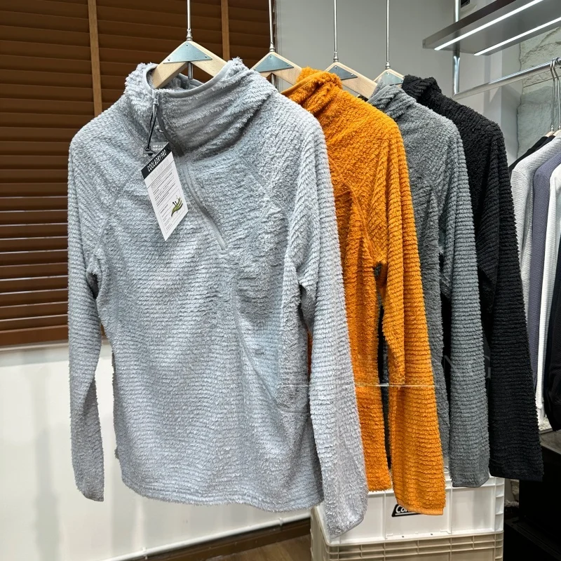 Lightweight Outdoor Hoodie Couple Style Autumn Men Women Mountain Series P Fluffy Lined Base Shirt Fashionable Sweatshirt
