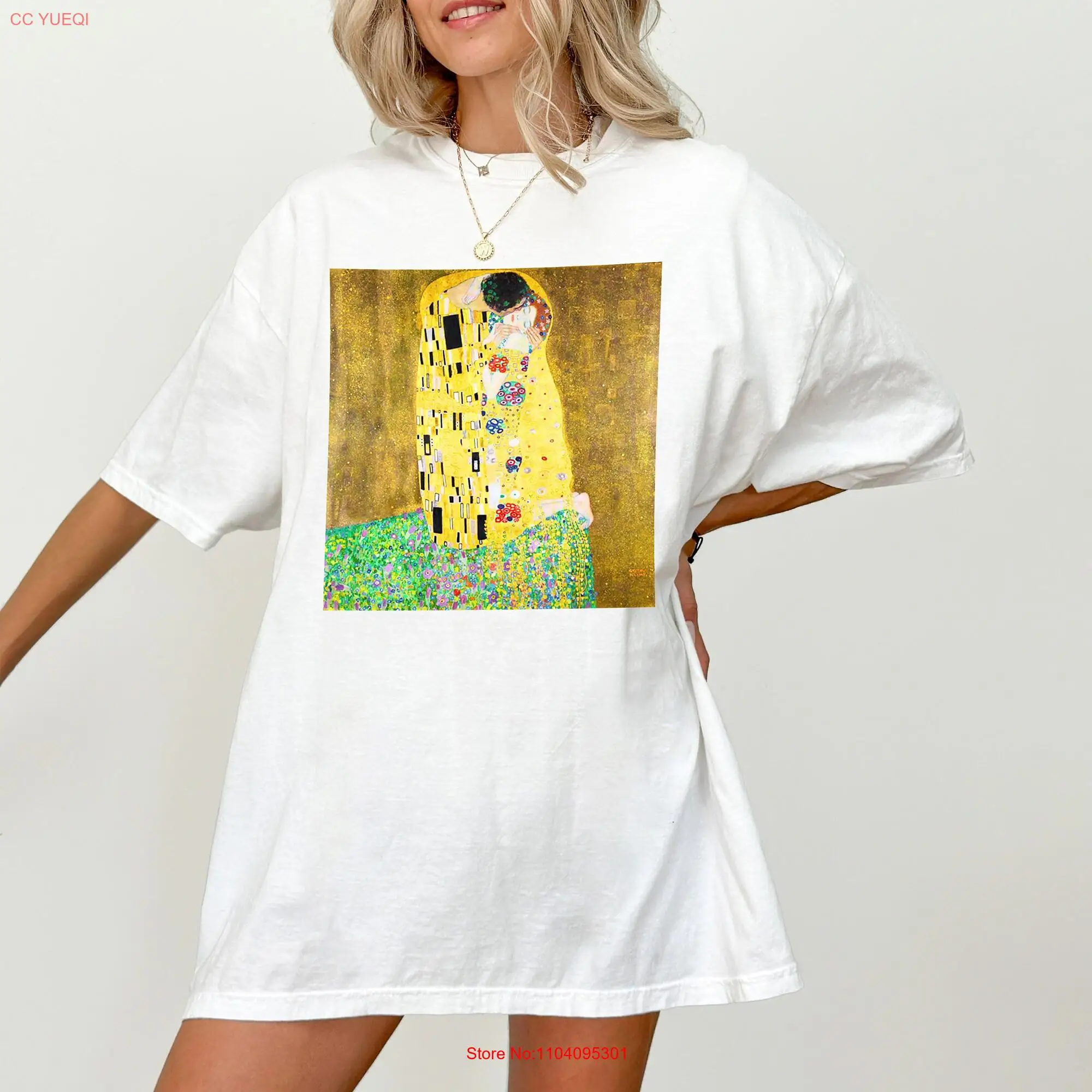 Gustav Klimt The Kiss T shirt Abstract Art Digital long or short sleeves