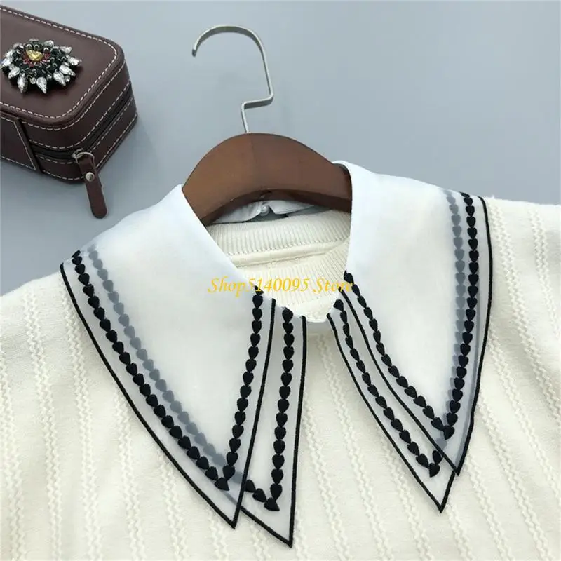 DXAE Sheer Detachable Neck Collar False Collar for Sweatshirts and Blouse Styling