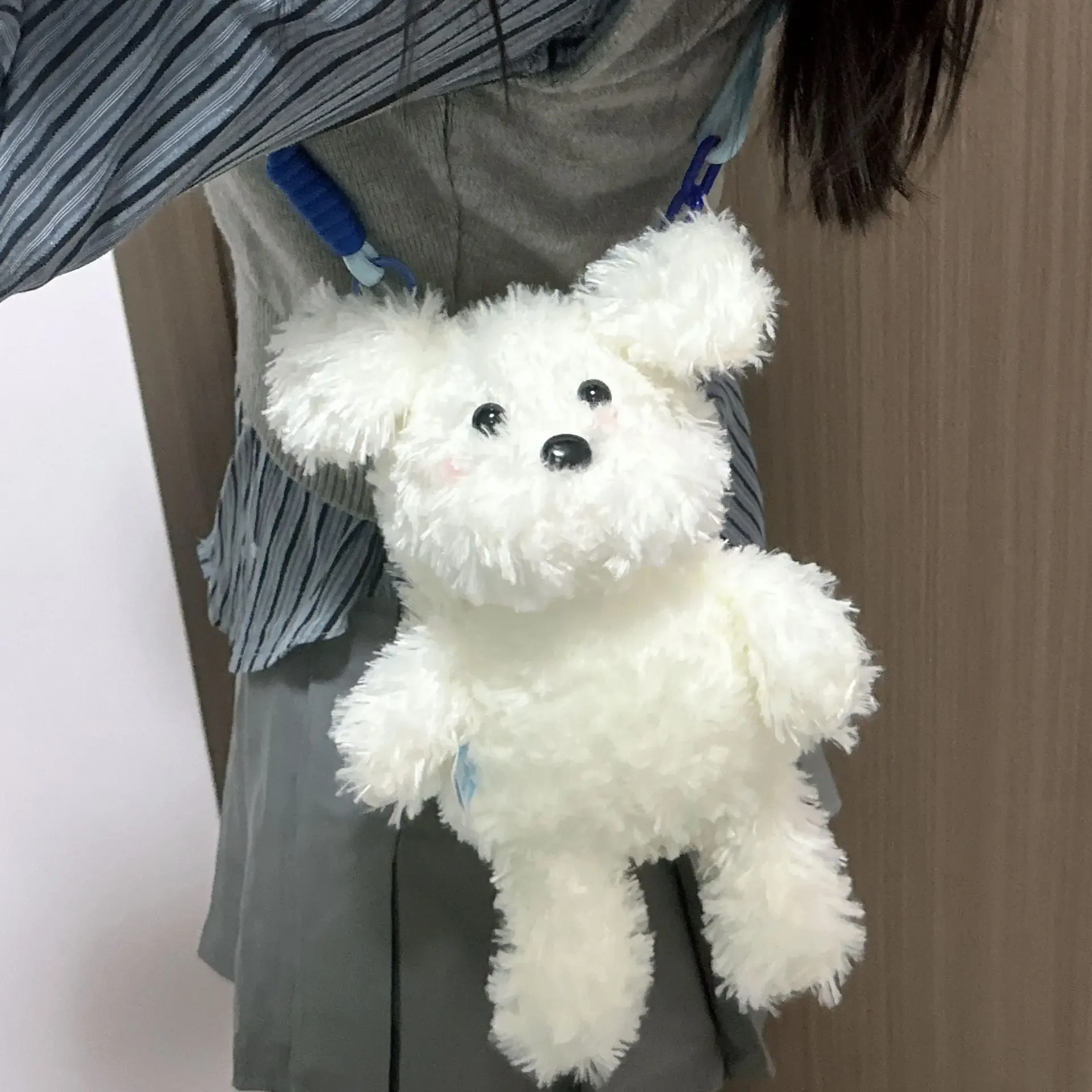 

Women cute cartoon funny dog plush shoulder bag Girl puppy doll bag birthday gift