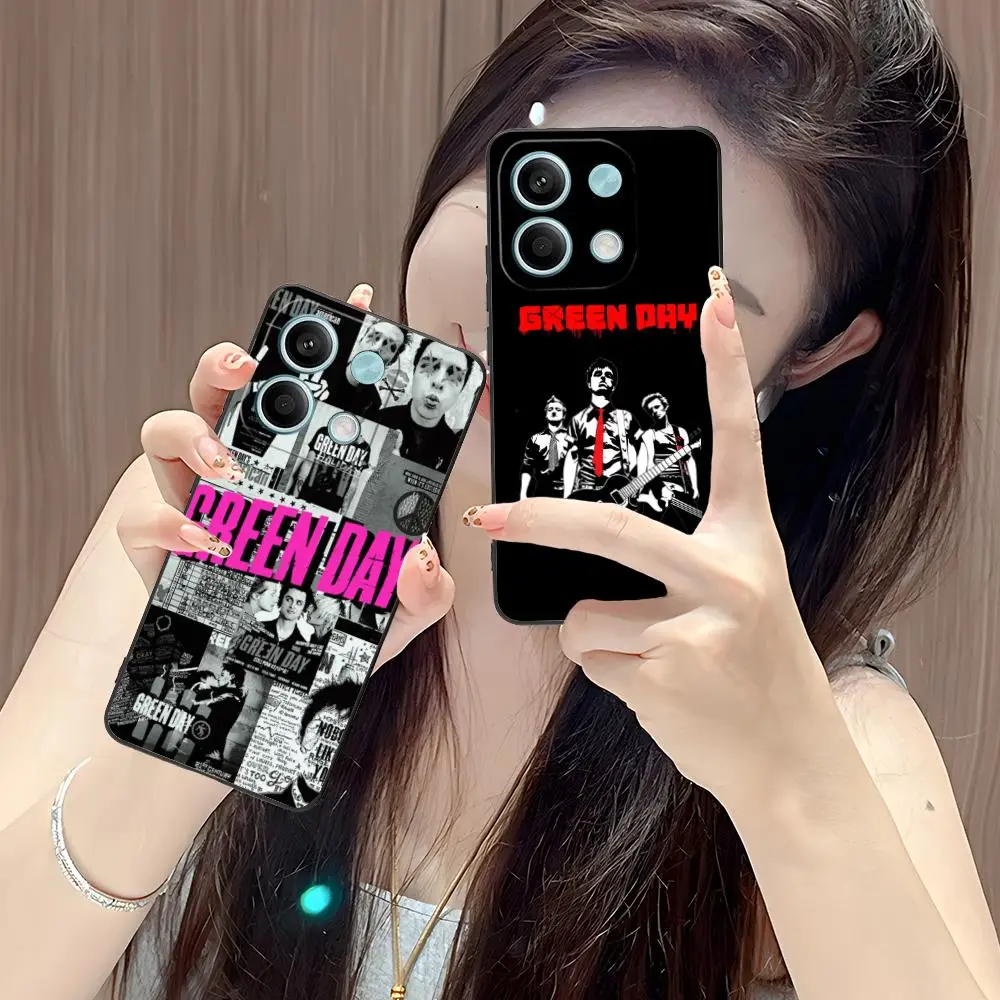 حافظة هاتف محمول Green Day Punk لهاتف POCO M6 M5 M4 M3 X7 X6 X5 X4 X3 F6 F5 F4 Pro GT 5G غطاء هواتف محمولة مطبوع ملون فاخر