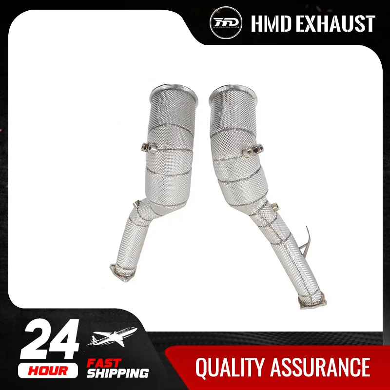 

HMD Exhaust System High Flow Performance Downpipe for Audi S6 S7 C8 2.9T 2020+ OPF Version With Heat Shield Racing Pipe