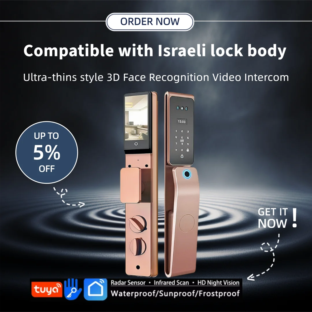 Compatible with Israeli Lock Body App Fingerprint Password Intelligent Door Lock with Camera