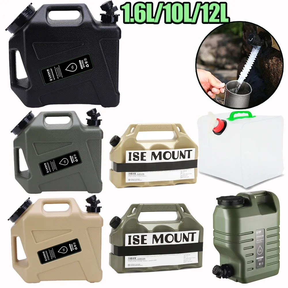 

12L Camping Water Container with Spigot Portable Emergency Water Can Large Capacity Water Dispenser Carrier for Camping Hiking
