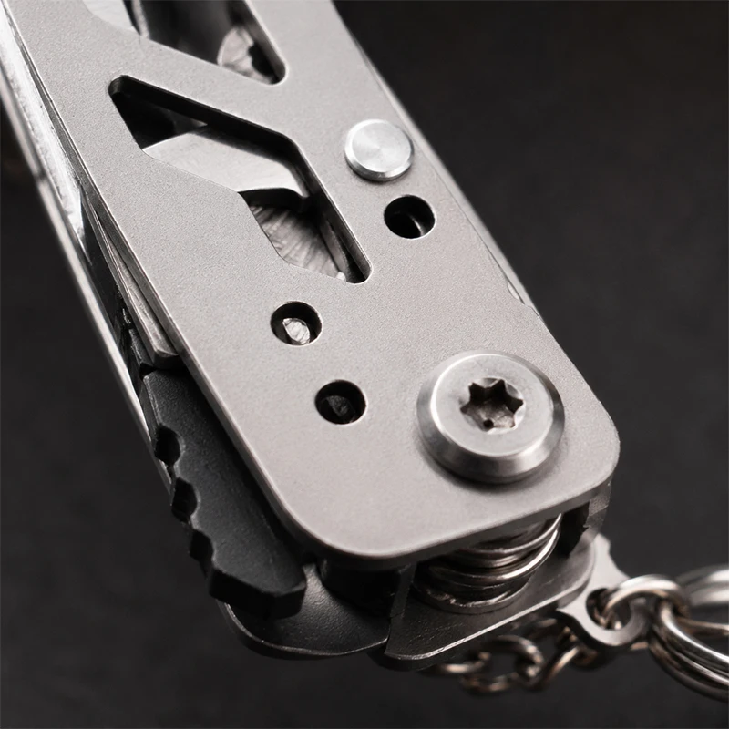 Steel Multi-Tool Keychain Pliers Foldable Pocket Knife Screwdriver Bottle Opener Combo for Outdoor Camping Travel Gear