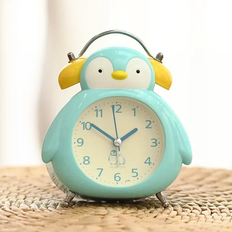 

Ticktockery Penguin Cartoon Ringing Alarm Clock Ringing Noisy Children Bedside Luminous Second Sweeping Mute Bedroom Bedside