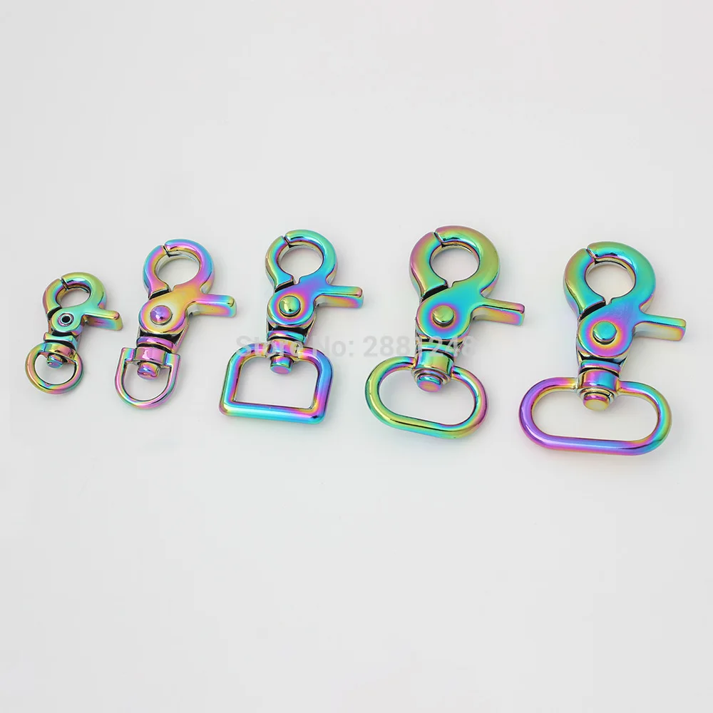 8mm 10mm 17mm  20mm 26mm rainbow High quality Bag Clasps Lobster Swivel Trigger Clips Snap Hook Accessories dog leash