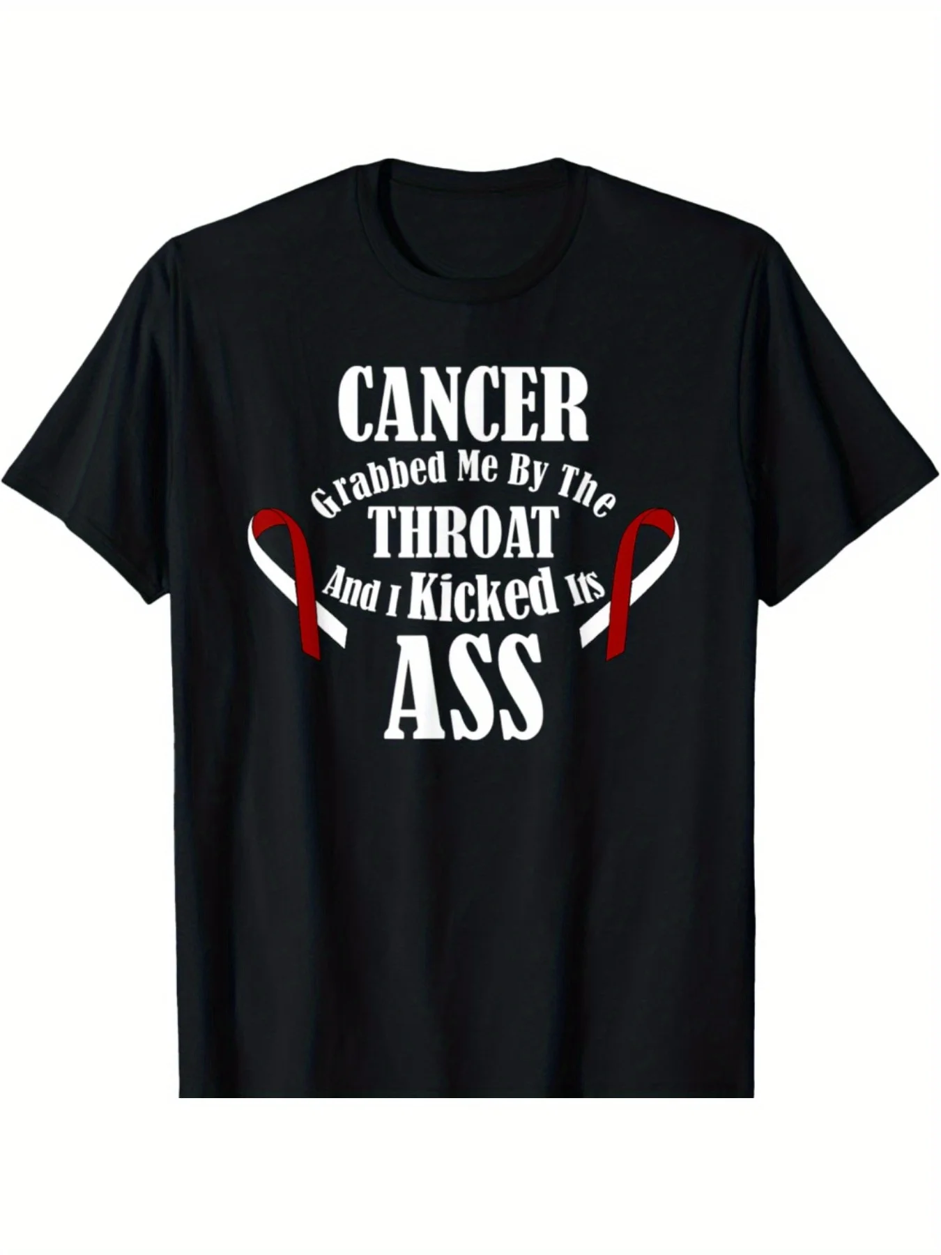 

"Cancer Grabbed Me I Kicked Its Ass" T-Shirt - Black Survivor Bold Tee