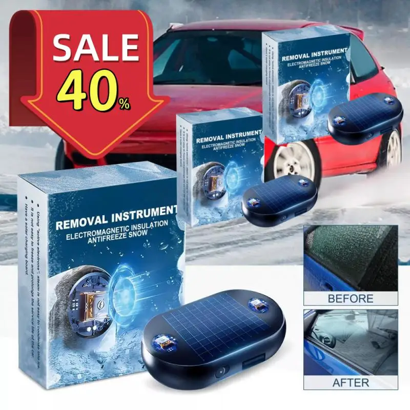 Solar/USB Car Window Glass Anti-ice Snow Remover 5V Winter Deicing Device Molecular Interference Snow Remover Car Defroster