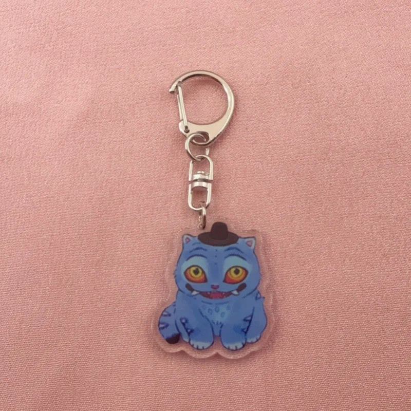 8pcs acrylic cute cat keychain, the best gift image 4