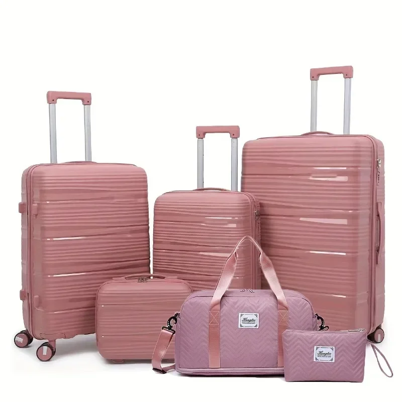 PP Trolley Suitcase, Large Capacity Explosion-proof Spinner Wheel, Ultralight Trolley Suitcase, Lockbox+travel Bag, Cosmetic Bag