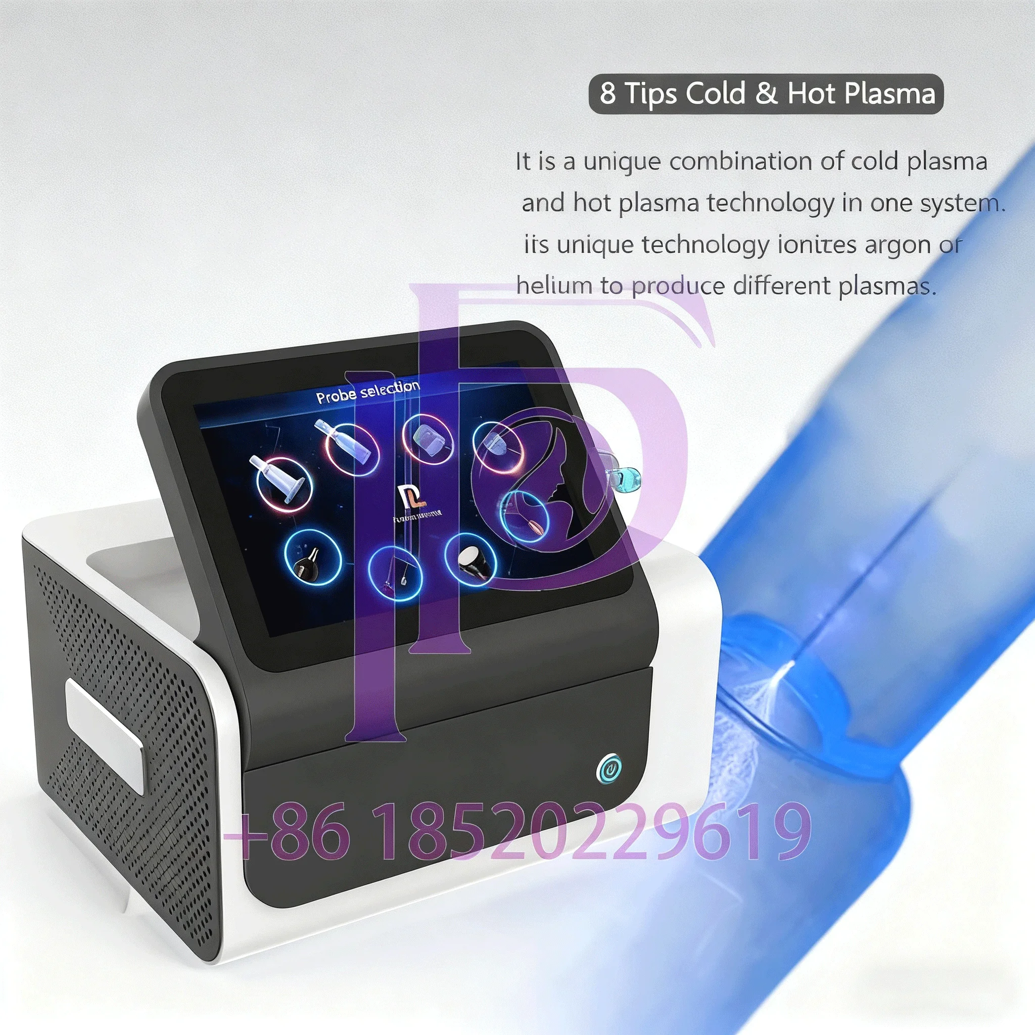 8-in-1 Fusion Plas/Ma Ozon Plasma Machine Koude Warme Modus Huidverstrakking Lifting Acne Verwijdering Huidverzorging apparaat