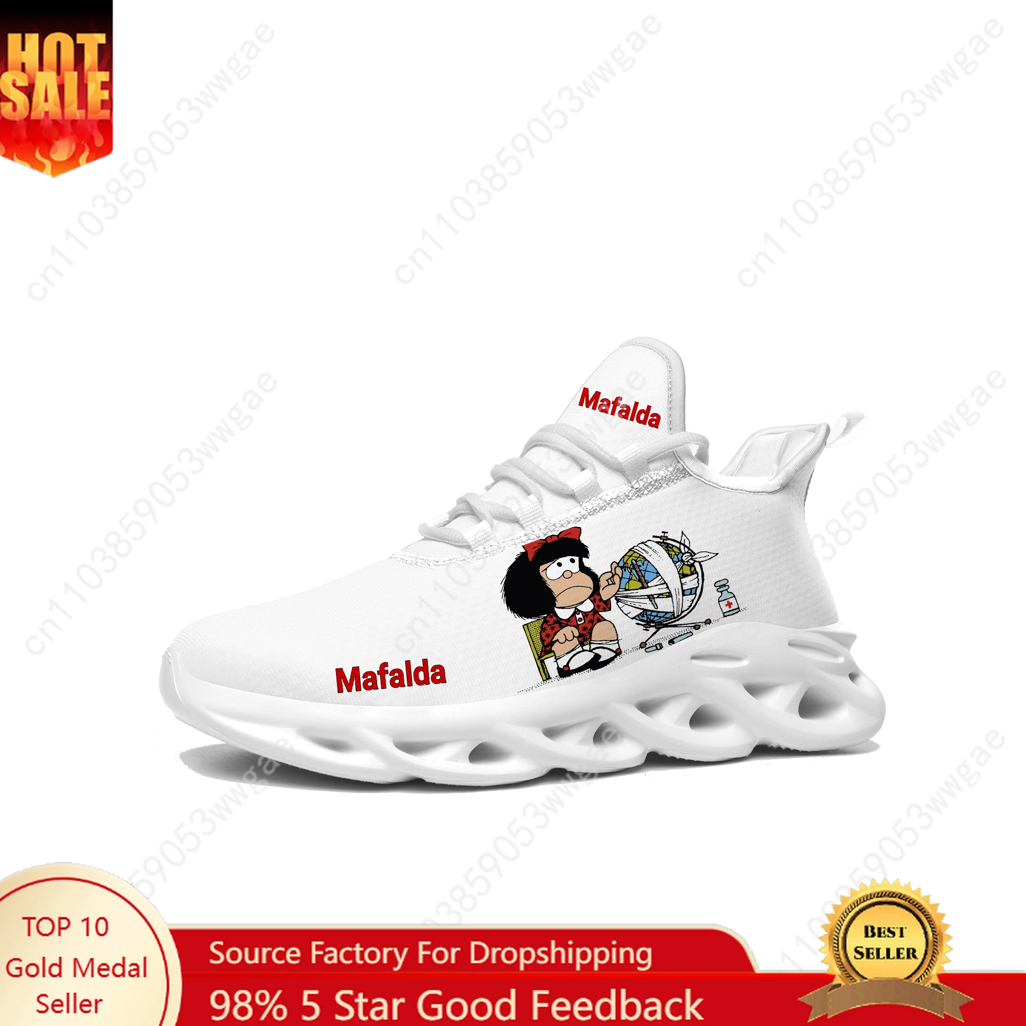 

Mafalda Lace Mesh Shoes Flat Sneaker Mens Womens Sport Running Shoes Sport Sneakers High Quality Cartoon Customized Footwears