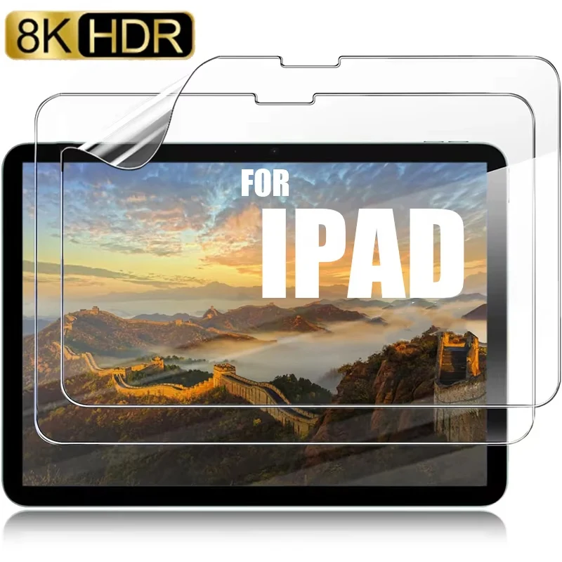 2PCS 2025 Hydrogel Film Screen Protector For IPad Pro 13 11 M5 12.9 M4 Air 11 M3 M2 5 Mini 6 7 9th 10th Generation A16 Soft Film