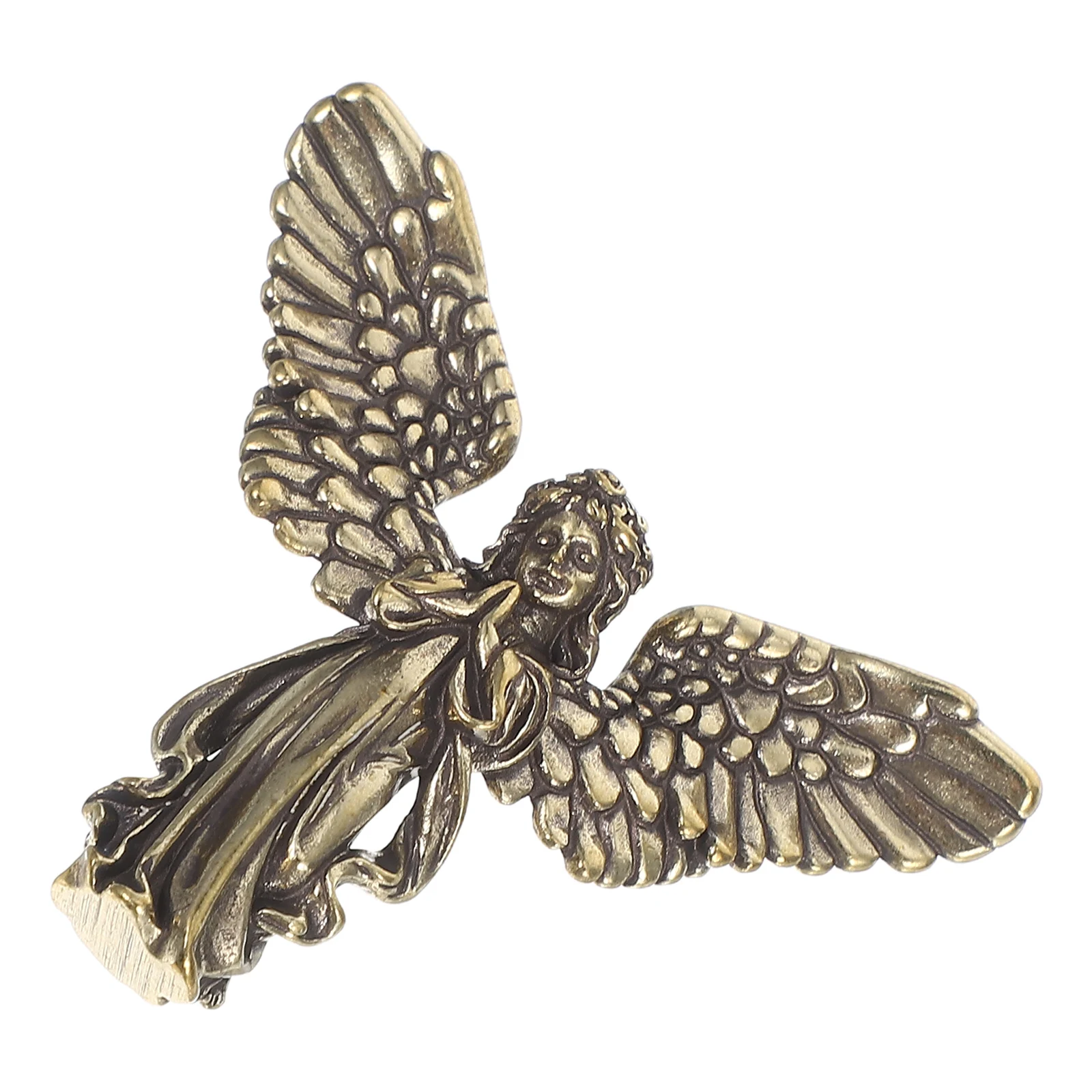 

Brass Angel 3D Wing Statue Decoration Guardian Ornament Miniature For Home Bedroom Garden Desktop Decor Gift Wedding