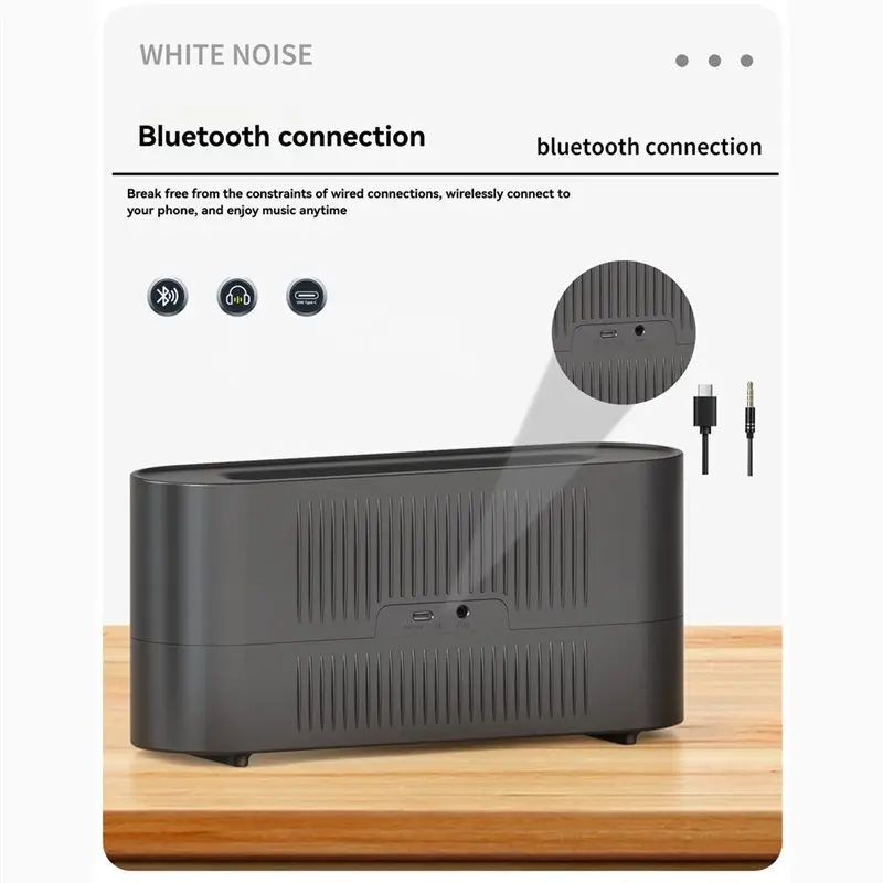 ABBZ-Flickering Flame Aroma Diffuser 260Ml With Bluetooth Speaker Essential Oil Diffuser White Noise Speaker& Humidifier B